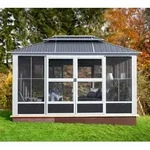 Sojag Olan 1014 | Pavillon mit Seitenteilen | Grau | 4x3 m - Grau - Taupe