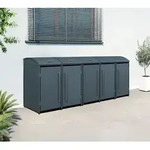 Westmann Metall M&uuml;lltonnenbox Moderna 5 | 5x240 L | Anthrazit | 83x350x135 cm -