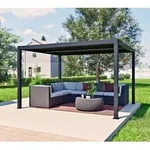 Sojag Milo 1012 | Stahl Pergola mit Lamellendach | Schwarz | 3x3,5 m - Schwarz