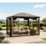 Sojag Castel 1214 | Metall Pavillon mit Seitenteilen | 4x4 m - bronze