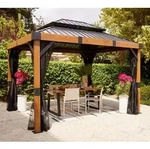 Sojag Alu Pavillon Fontana 1012 | Hardtop Pavillon mit Moskitonetz 