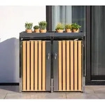 Westmann M&uuml;lltonnenbox Planta Edelstahl | 2x240 L | M&uuml;lltonnenbox mit Pflanzdach 