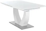 Esstisch 160 - 200 cm ausziehbar wei&szlig; hochglanz - ULM