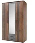 Kleiderschrank mit Spiegel - Old Style - grau - 120 cm - CHICAGO