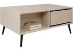 Couchtisch mit 2 Schubladen beige schwarz 94 x 55 cm - ARONA
