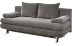 Schlafsofa anthrazit Bettkasten ausziehbar Federkern 196 cm - BENFELD