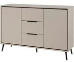 Sideboard mit 3 Schubladen beige schwarz 135 cm - ARONA