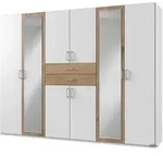 Kleiderschrank mit Spiegel - wei&szlig; - Plankeneiche - 270 cm - DIVER