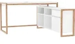Eck-Schreibtisch Artisan Eiche wei&szlig; 139 x 139 cm - DENVER