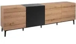 TV - Lowboard Artisan Eiche - schwarz 200 cm 4-t&uuml;rig - NOLA