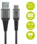 Goobay USB-C auf USB-A mit Metallsteckern, grau, 2m