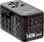 VERBATIM GAN III UNIVERSAL Reiseadapter UTA-10 mit 2 X USB-C PD 140W & QC 4+ / 2 X