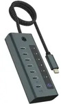 ICY BOX IB-HUB1457-C31 7-Port USB Type-C Hub 3.2 Gen 2, blaugrau