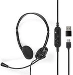 Nedis USB PC-Headset Auf Ohr | Stereo | USB Type-A / USB Type-C&trade; | Klappbarer