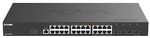 D-Link DGS-1250-28XP Smart Managed Switch 28-Port, 24x Gigabit RJ45 (PoE+), 4x...