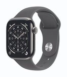 Apple Watch Series 11 Cellular 42mm Natur Titan Geh&auml;use mit Steingrau Sport Band -