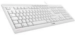 CHERRY STREAM KEYBOARD Tastatur wei&szlig;, kabelgebunden, Fl&uuml;steranschlag,