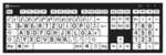 LogicKeyboard PC NERO Slimline Gro&szlig;druck-Tastatur Schwarz auf Wei&szlig;, Inklusive