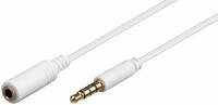 Goobay Kopfh&ouml;rer & Audio Verl&auml;ngerungskabel 3,5mm, 1m Weiss