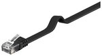 Goobay 10m CAT 6 Flach-Patchkabel, U/UTP, Schwarz