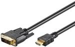 Goobay 1m HDMI / DVI-D Kabel 19pol. [HDTV (1080p), vergoldete Kontakte, angespritzte
