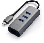 Satechi Type-C 2-in-1 3 Port USB 3.0 Hub & Ethernet space gray