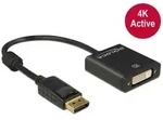 Delock 20cm Adapterkabel schwarz DisplayPort 1.2 Stecker > DVI Buchse, 4K, Aktiv