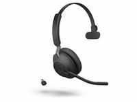 Jabra Evolve2 65 Headset, Mono, kabellos, schwarz Bluetooth, inkl. Link 380 USB-C,