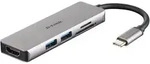 D-Link 5-In-1 USB-C Hub DUB-M530 2x USB 3.0, 1x HDMI, Dual-Slot Kartenleser