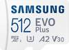 Samsung EVO Plus MicroSDXC-Speicherkarte 512 GB Transfergeschwindigkeiten von bis zu
