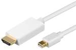 Goobay 1m Mini-DisplayPort/HDMI&trade;-Adapterkabel [MAC oder PC, audiof&auml;hig, vergoldete
