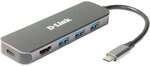D-Link DUB-2333 USB-Hub mit HDMI und Ladefunktion 1x USB-C mit PD, 3x USB-A 3.0, 1x