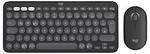 Logitech Desktopset PEBBLE 2 COMBO, grafit Schlanke Multi-Device Bluetooth&reg;-Tastatur
