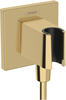 hansgrohe Fixfit Wandanschluss 26889990 eckig, mit Brausehalter, polished gold...