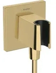 hansgrohe Fixfit Wandanschluss 26889990 eckig, mit Brausehalter, polished gold optic