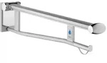 Keuco WC St&uuml;tzklappgriff Plan Care 34903012837 850 mm, links, verchromt/schwarzgrau,