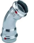 Viega Prestabo Bogen 558277 18 mm, 45Grad, Stahl unlegiert, SC-Contur