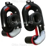 HAAS Urinal-Absaugsiphon 6000 DN 50, h&ouml;henverstellbar um 65mm, waagerecht, schwarz