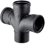 Geberit Silent PP Abzweig 390566141 DN 110/110/110, mit Innenradius, 87,5Grad, 2-fach