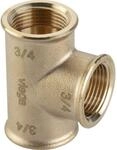 Viega T-St&uuml;ck 264444 Rp 1/2 x Rp 3/8 x Rp 1/2, Rotguss