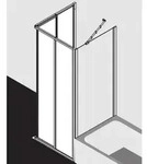 Kermi Ibiza 2000 Eckeinstieg-Gleitt&uuml;r, 2-teilig 80x185, silber/mattglanz, ESG...