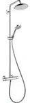 hansgrohe Croma 220 Ecosmart Showerpipe 27188000 mit Brausearm 400 mm, schwenkbar,