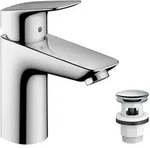 hansgrohe Logis 100 Waschtischarmatur 71107000 chrom, Push Open Ablaufgarnitur