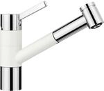 Blanco Tivo-s K&uuml;chenarmatur 517613 ausziehbar, SILGRANIT-Look silgranitwei&szlig;/chrom