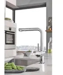 Grohe Minta K&uuml;chenarmatur 30274000 chrom, herausziehbarer Mousseurauslauf