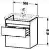 Duravit DuraStyle Waschtischunterbau DS648004343 Basalt Matt, 58x44,8x61cm, für