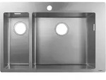Hansgrohe S711-F665 Einbausp&uuml;le 43309800 edelstahl, 180x450mm, Hahnloch vorgebohrt