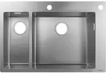Hansgrohe S712-F655 Einbausp&uuml;le 43310800 edelstahl, 180x450mm, 1 Haupt- und