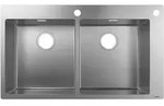Hansgrohe S712-F765 Einbausp&uuml;le 43311800 edelstahl, 370x370mm, 2 Hauptbecken