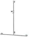 Keuco Duschhandlauf Plan Care 34914010611 mit Brausestange, verchromt, 600/1100mm,mit
